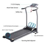 OppsDecor Folding Electric Treadmill for Home Running Machine Fitness Exercise Machine Power Motorized with Pulse Grip and Safety Key (Silver)