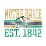 Gear for Sports NCAA Men’s Vintage ComfortWash Cotton T-Shirt with Old School Logo-Notre Dame Fighting Irish-White-XXL