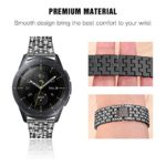 Supoix Compatible for Samsung Galaxy 3 41mm/Galaxy Watch 42mm Band, 2 Pack 20mm Women Jewelry Bling Metal Replacement Strap Compatible for Active 2 Watch Band (Black)