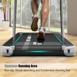 GYMAX 2 in 1 Under Desk Treadmill, 2.25HP Folding Walking Jogging Machine with Dual Display, Bluetooth Speaker & Remote Controller, Electric Motorized Treadmill for Home/Gym (Silver)