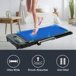 Real Relax 2 in 1 Folding Treadmill, Under Desk Pad Machine, 2.25HP Motorized Walking Treadmill with LED Screen, Bluetooth Speaker and Remote Control, Indoor Fitness, for Home Walking & Running