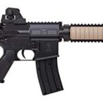 GAME FACE GFR37PKT Warrior Protection Spring-Powered Single-Shot Airsoft Rifle And Pistol Kit With Black Pistol Holster And Ammo, Earth/Black