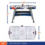 Rally and Roar Air Hockey Table, 54”, with LED Air Hockey Puck and Pushers – Fun Ice Hockey Table Game with Air Powered Motor, Manual and Electronic Score Keeper – Premium Game Tables for Game Room