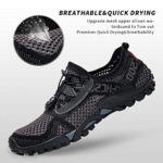 SOBASO Man Woman Aqua Shoes Water Shoes Swim for Surf Yoga Beach Sailing Kayaking Travel Grey Black