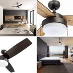 Prominence Home 51018 Statham Modern Farmhouse Ceiling Fan, 52″, Espresso