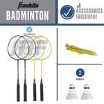 Franklin Sports 52632 Badminton Set – Backyard Badminton Net Set – Rackets and Birdies included – Backyard or Beach Badminton Set – Family Set