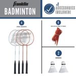 Franklin Sports Badminton Set – Backyard Badminton Net Set – Rackets and Birdies included – Backyard or Beach Badminton Set – Starter Set