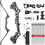 TOPOINT ARCHERY Ship from USA Warehouse Takedown Recurve Bow Package R3 Ready to Shoot Archery Set for Bow Hunting (Ghost, 50LB)