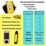 Waterproof Dry Bag Backpack Solar-Powered Wireless Bluetooth Speaker, TPU Zipper Closure & LED Flashlight | Enjoy Music and Keep Personal Items Dry While Rafting, Kayaking, Canoeing (Medallion, 20L)