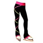 Ice Fire Figure Skating Criss Cross Pants – Pink/Lime (Child Large (10-12))