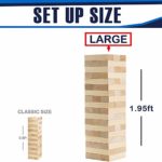 Large Tower Game Wooden Stacking Games Outdoor Games for Adults and Family Lawn Games – Includes Rules and Carrying Bag-54 Pcs Premium Wood