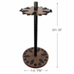 Rush Creek Creations 24 Round Spinning Fishing Rod Rack – Fishing Pole Holder and Storage, Dark Walnut