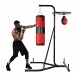 Punching Bags Station with Heavy Bag Stand Heavy Bag Kit Boxing Punching Bag with Rack Free Standing for Men Women Kids Home Gym Fitness