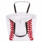 YIQIGO Baseball Bag Handbag for Woman Shopping Bag Travel Bag Canvas Casual Bag with Polyester Linning Sports Bag (Off White)