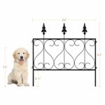 XCSOURCE Decorative Garden Fence, Outdoor Coated Metal Folding Garden Fencing Garden Border Edging Fence Set Folding Fencing for Landscaping, Garden Fence Animal Barrier, 5 Pieces, Black