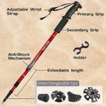 TheFitLife Nordic Walking Trekking Poles – 2 Pack with Antishock and Quick Lock System, Telescopic, Collapsible, Ultralight for Hiking, Camping, Mountaining, Backpacking, Walking, Trekking (Black)