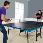 MD Sports NEW Official Size Table Tennis Table, with Paddle and Balls (Black/Blue)