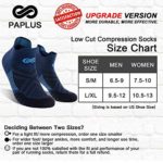 Low Cut Compression Socks for Men and Women (6 Pairs),, No Show Ankle Running Socks with Arch Support for Plantar Fasciitis, Cyling, Athletic, Flight, Travel, Nurses. Navy L/XL