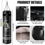XDDIAS Punching Bag for Man Women Heavy Hanging Boxing Bags with Gloves Kickboxing Bag Set for MMA Karate Home Gym Training(Unfilled)