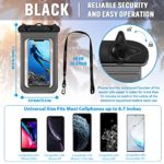 12 Pieces Waterproof Phone Pouch Transparent Waterproof Mobile Phone Case with Lanyard Universal PVC Phone Bag Dry Bag for Outdoor Water Sports Boating Hiking Fishing Swimming (Black)