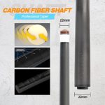 KONLLEN 3 Cushion Carom Cue Carbon Fiber Stick Technology Billiard Cue (Silver Ring Inlay,Carbon Fiber Shaft,142cm, 12mm 3c-Plus Tip, Radial Pin Joint, Adjustable Weight) (Light Yellow)