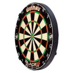 Winmau Blade 5 Bristle Dartboard with All-New Thinner Wiring for Higher Scoring and Reduced Bounce-Outs , BLACK WHITE RED, 1.50 x 17.75 x 17.75 inches