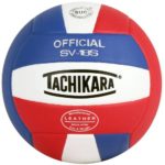 Tachikara SV18S Composite Leather Volleyball (Red White and Blue) , SCARLET/WHITE/ROYAL