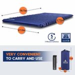 Hikenture Double Sleeping Pad for Camping 2 Person 3.75″ Air Mattress Inflatable Queen Mat Adults Camp Bed Lightweight and Compact – for Backpacking,Car Camping,Hiking,Tent,Cot,Truck (Navy Foot Pump)