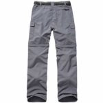 Hiking Pants for Men Convertible Zip Off Quick Drying Outdoor Lightweight Work Fishing Relaxed Fit Cargo Trousers #6055 -Grey-38