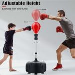 Mdikawe Punching Bag with Stand for Adults & Kids, Adjustable Height Freestanding Speed Bag, Ideal for MMA Reflex Speed Training, Fitness,Punching and Muscle Building