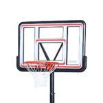 Lifetime Pro Court Height Adjustable Portable Basketball System, 44 Inch Backboard, Red/White