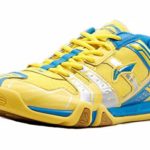 LI-NING Men Saga Lightweight Anti-Slippery Badminton Shoes Breathable Professional Sport Shoes Yellow AYTM085 US 10.5