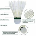 Philonext Badminton Shuttlecocks, 12Pcs Goose Feather Shuttlecocks Stable & Durable Sports Training Badminton Balls for Indoor Outdoor Game (White)