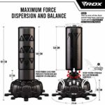 RDX Freestanding Punching Bag with Gloves, 6FT XXL Heavy Duty Adult RONIN Target Pedestal Bag Set, 17 Suction Cup Stand Base, Pro Free Standing Kickboxing Boxing MMA Muay Thai Home Gym Fitness Workout