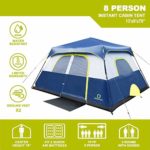 OT QOMOTOP Tents, 8 Person 60 Seconds Set Up Camping Tent, Waterproof Pop Up Tent with Top Rainfly, Instant Cabin Tent, Advanced Venting Design, Provide Gate Mat