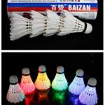 [8 Pack] LED Badminton Set, Shuttlecock Dark Night Glow Birdies Lighting Outdoor Indoor Sport Activities,Colorful