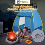 MITCIEN Kids Camping Play Tent with Toy Campfire / Marshmallow /Fruits Toys Play Tent Set for Boys Girls Indoor Outdoor Pretend-Play Game