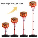 Toddler Basketball Hoop Stand Adjustable Height 2.5 ft -5.1 ft Mini Indoor Basketball Goal Toy with Ball Pump for Baby Kids Boys Girls Outdoor Outside Yard Backyard Games 3 4 5 Years Old Easter Toy
