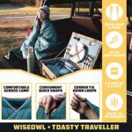 Wise Owl Outfitters Camping Blankets – Puffy, Packable, Lightweight & Compact Insulated Camping Quilt for Outdoor – Backpacking, Beach, Camp, Travel and Hiking Essentials, Blue
