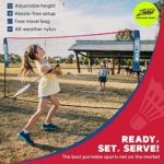 Boulder Portable Badminton Net Set – for Tennis, Soccer Tennis, Pickleball, Kids Volleyball – Easy Setup Nylon Sports Net with Poles (Blue/Red, 14 FT)