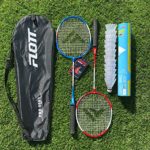 YoungLA Badminton Rackets for Adults and Kids | Premium Quality 12 Shuttles with 2 Bats with Carrying Case 0583 (3P)
