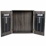 DMI Sports Paris Lighted Set Dartboard Cabinet – Bristle, Rustic Grey