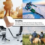CRS Cross Ankle Gel Sleeves – Padded Skate Socks Ankle Protection (Figure Skating, Hockey, Roller, Inline, Riding, ski or Equestrian Tall Boots) (Tan, 2 Ankle Gel Sleeves)