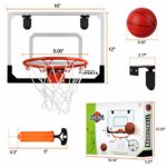 Indoor Mini Basketball Hoop Set with 3 Balls for Kids and Adults – Pro Mini Basketball Hoop for Door & Wall with Complete Basketball Accessories Perfect Christmas Birthday Gifts for Kids Boys Teens