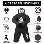 ECLOUR Grappling Dummy for Kids Training, Punching Bag for Mixed Martial Arts, Brazilian Jiu Jitsu, Karate Practice-Unfilled