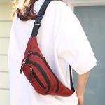 heavKin Men’s and Women‘s Oxford Sport Fitness Waist Pack -Fanny Pack with 3-Zipper Pockets, Waist Bag Travel -Adjustable Belt for Workout Vacation Hiking (Red, 14X28X10cm)