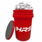 Hit Run Steal Bucket of Baseballs | Practice Baseballs in 6 Gallon Padded Bucket Cushioned Lid Seat | Regular Size Balls (24 Count)