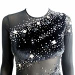 LIUHUO Figure Skating Dress Black Velvet Skating Dress Girls Skating Competition