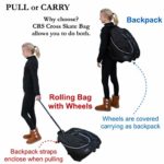 CRS Cross Skate Bag – Backpack converts to Rolling Bag with Wheels. Ice Skate Bag for Figure Skating, Roller Skating, Quad Skaters, ice Skating (Triple Teal)