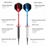 CENTAUR 12 Pack Soft Tip Darts, Professional 18 Gram Plastic Tip Dart Sets with 4 Colors Premium Aluminum Shafts 100 Dart Tips 16 Dart Flights and Dart Case for Electronic Dart Board, Silver & Black